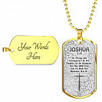 Be Strong And Courageous Do Not Tremble Or Be Dismayed Joshua 1 9 Dog Tag Pendant Necklace