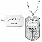 Be Strong And Courageous Do Not Tremble Or Be Dismayed Joshua 1 9 Dog Tag Pendant Necklace