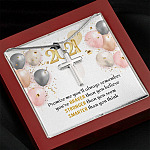 You're Braver Than You Believe Stronger Than You Seem Artisan Crafted Cross Necklace - Graduation Gift