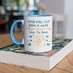 Your Pull Out Game Is Weak Happy Father's Day Love The Bump Mug - Daddy Gift From Baby Bump Accent Mug