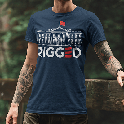 Alternative view of White House Rigged T-shirt - 2020 Election Rigged Shirt - Voter Suppression Fraud Liberal Shirt