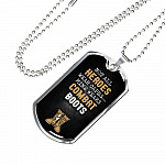 Military Dad Some Heroes Wear Capes Mine Wears Combat Boots Dog Tag Pendant Necklace