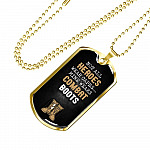 Military Dad Some Heroes Wear Capes Mine Wears Combat Boots Dog Tag Pendant Necklace