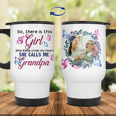 14 oz. White Travel Mug