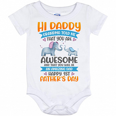 hi daddy, White, Baby Onesie - 12 Month