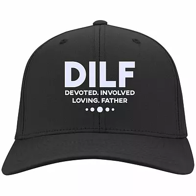 Dilf Hat, Black, Twill Cap