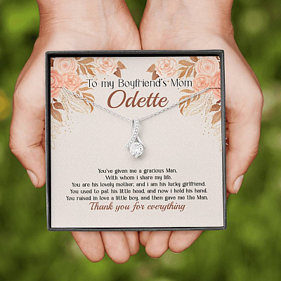 Personalized to My Boyfriend's Mom You've Given A Gracious Man Love Knot Pendant Necklace