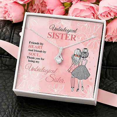 Unbiological Sister Friends by Heart and Friends by Soul Friendship Alluring Pendant Necklace