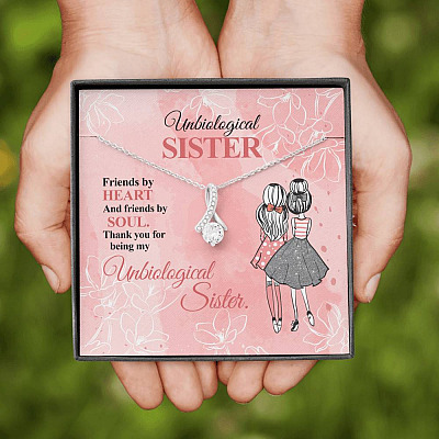 Unbiological Sister Friends by Heart and Friends by Soul Friendship Alluring Pendant Necklace