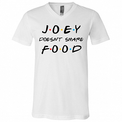 joey t, White, V-Neck T-Shirt