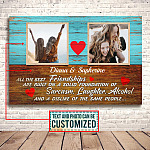 Custom Photo All The Best Friendships Are Built On Sarcasm Laughter And Dislike Same People Framed Canvas - Poster