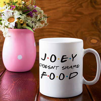 Alternative view of Tribbiani Joey Doesn't Share Food How You Doin Funny Friends TV Show Coffee Mug - Travel Bottle