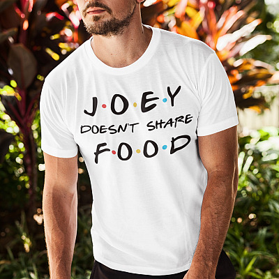 Alternative view of Tribbiani Joey Doesn't Share Food How You Doin Funny Friends TV Show T-shirt - V-neck