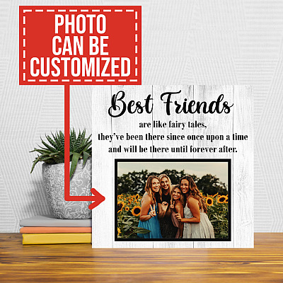 Custom Photo Best Friends Are Like Fairy Tales Square Framed Canvas - Square Unframed Poster - Funny Best Friend Gift