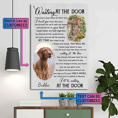 Alternative view of Custom Photo Dog Waiting At The Door Framed Canvas - Unframed Poster - Missing Dog In Heaven Gift