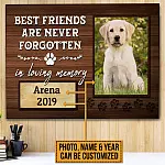 Personalized Custom Photo Dog Best Friends Are Never Forgotten in Loving Memory Framed Canvas - Unframed Poster
