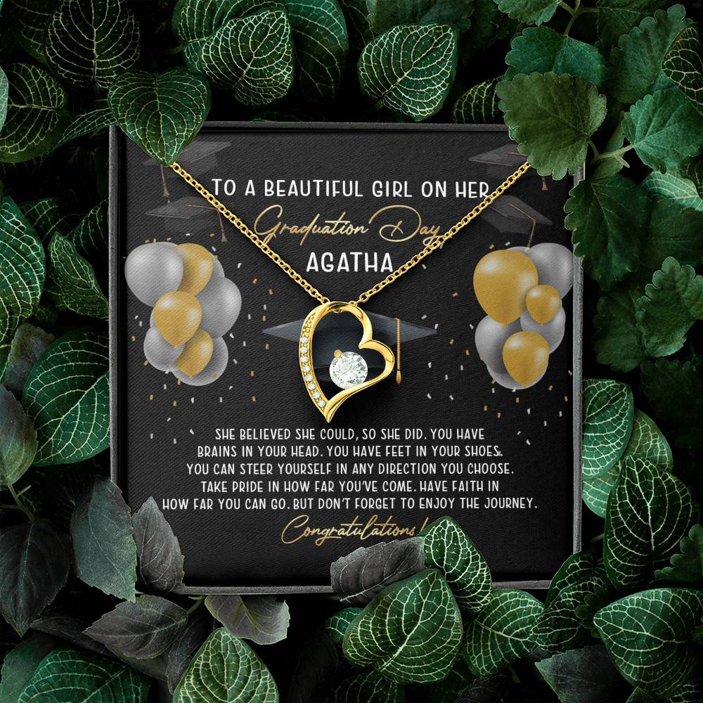 Personalized She Believed She Could So She Did Forever Love Necklace - Graduation Gift Necklace