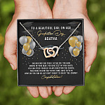 Personalized She Believed She Could So She Did Interlocking Hearts Necklace - Graduation Gift Necklace