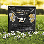 Personalized She Believed She Could So She Did Interlocking Hearts Necklace - Graduation Gift Necklace