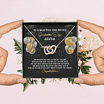 Personalized She Believed She Could So She Did Interlocking Hearts Necklace - Graduation Gift Necklace