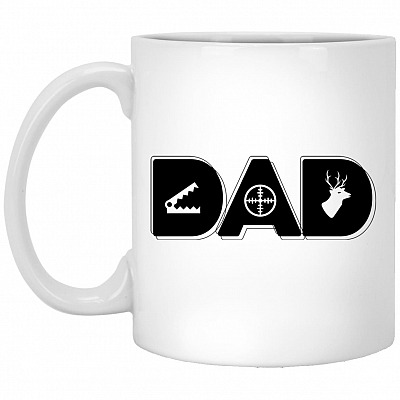 Hunting Dad Father's Day, White, 11 oz. White Mug