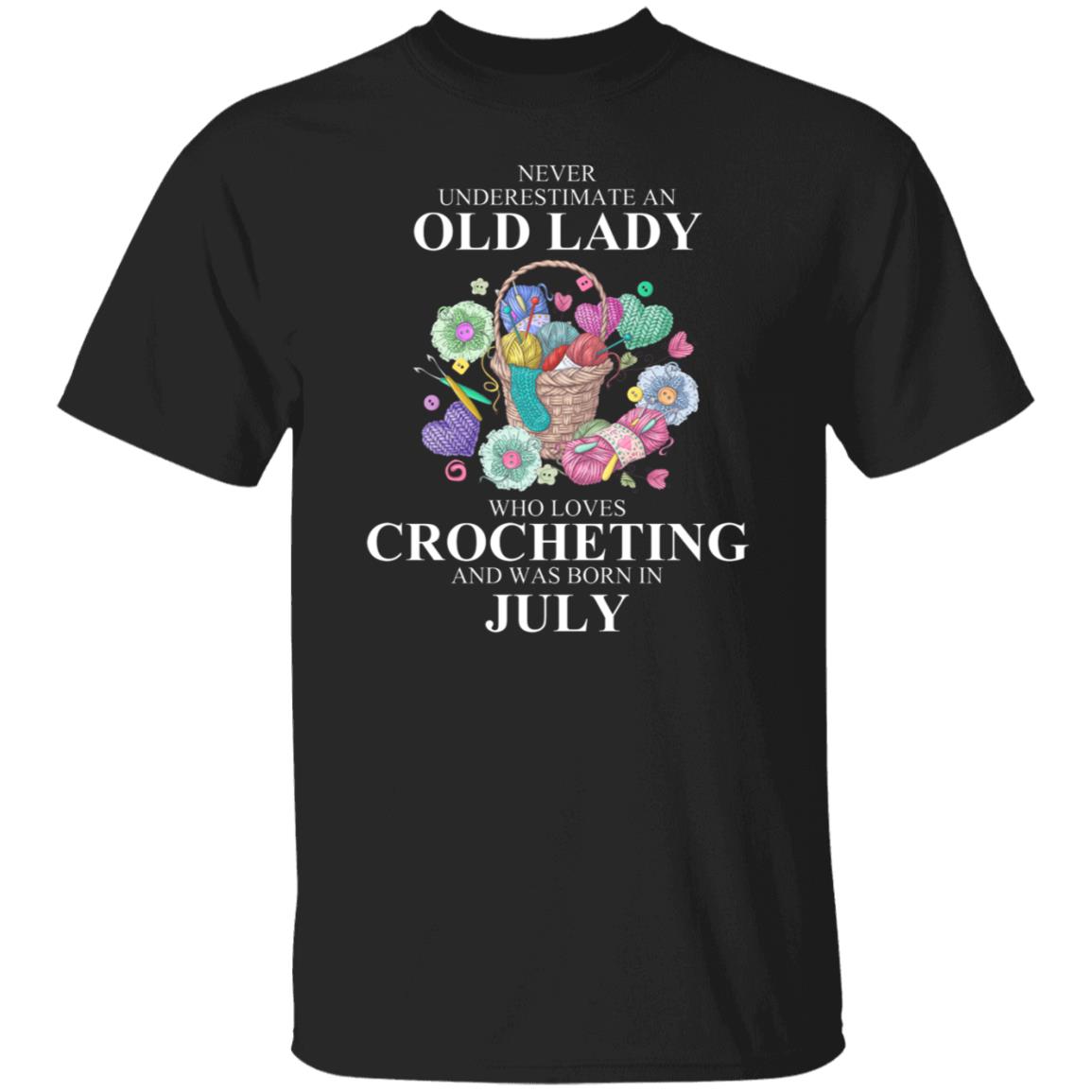 Loves Crocheting July, Black, Unisex T-Shirt