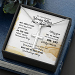 To A Handsome Young Man On His First Communion Artisan Crafted Cross Necklace - First Holy Communion Gifts For Boy