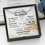 To A Handsome Young Man On His First Communion Artisan Crafted Cross Necklace - First Holy Communion Gifts For Boy