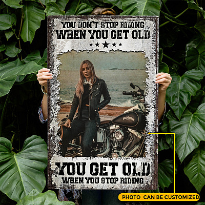Personalized Photo You Don't Stop Riding When You Get Old Gallery Framed Canvas Prints - Unframed Poster