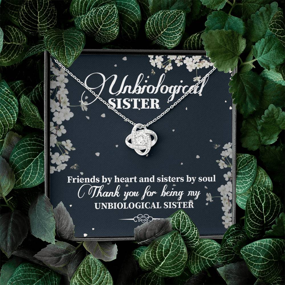 Unbiological Sister Friends By Heart And Sisters By Soul Love Knot Necklace - Bestie Gifts for Women Jewelry