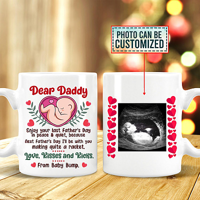 Alternative view of Custom Photo Dear Daddy Next Father's Day I'll Be with You Coffee Mug - Water Bottle