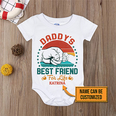 Alternative view of Personalized Daddy's Best Friend For Life Baby Onesie - First Father's Day Toddler Infant Bodysuit