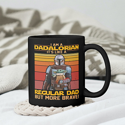 Alternative view of I Am A Dadalorian It's Like A Regular Dad But More Brave Ceramic Coffee Mug - Beer Stein - Dadalorian Dad Gifts