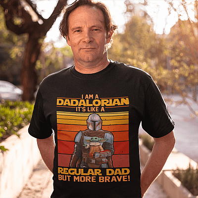 Alternative view of I Am A Dadalorian It's Like A Regular Dad But More Brave T-Shirt - Dadalorian Dad Shirt