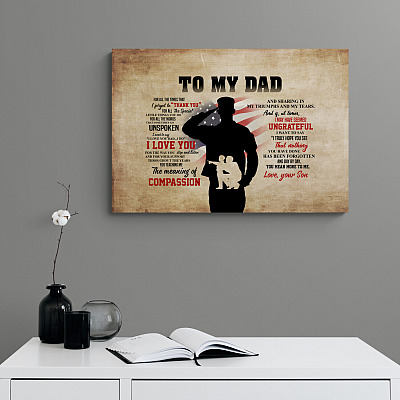 Military US Soldier To My Dad For All The Times That I Forgot To Thank You Framed Canvas Prints - Unframed Poster