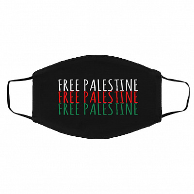 Free Palestine 1 Mask, Black, Cloth Face Cover – Medium/Large