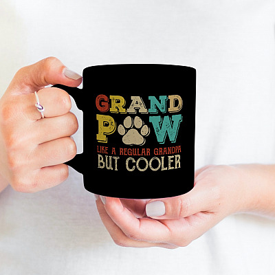 Grandpaw Like A Regular Grandpa But Cooler Retro Ceramic Coffee Mug - Water Bottle - Color Changing Mug