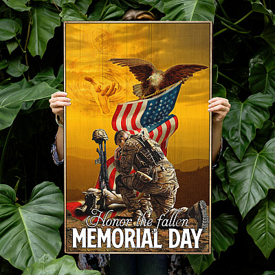 Honor The Fallen Memorial Day Gallery Wrapped Framed Canvas Prints - Unframed Poster - Home Decor Wall Art