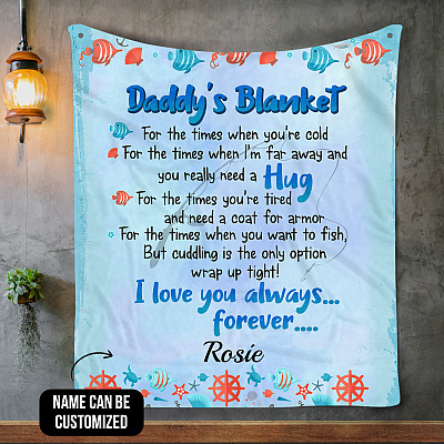 Personalized Fathers Day Gift I Love You Always Forever Fleece Blanket - Sherpa Blanket - Woven Blanket