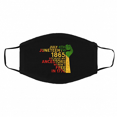 July 4th June-teenth, Black, Cloth Face Cover – Medium/Large