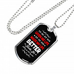 Bonus Dad Made My Life Better Thanks For Putting Up With My Mom Dog Tag Pendant Necklace