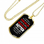 Bonus Dad Made My Life Better Thanks For Putting Up With My Mom Dog Tag Pendant Necklace