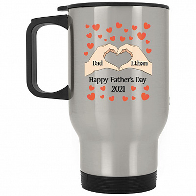 14 oz. Silver Travel Mug