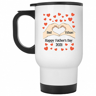 14 oz. White Travel Mug