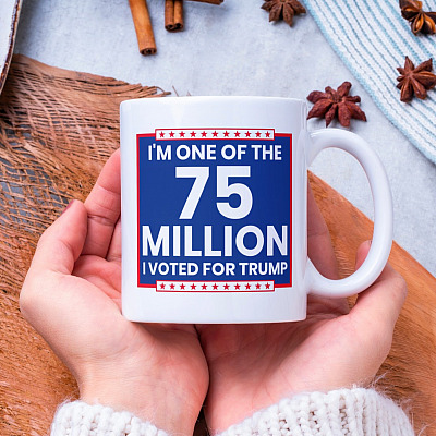 I'm One of the 75 Million I Voted for Trump Coffee Mug - Beer Stein - Water Bottle - Color Changing Mug