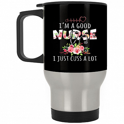 14 oz. Silver Travel Mug