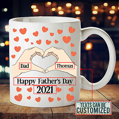 Alternative view of Personalized Love Hand Sign Coffee Mug - Beer Stein - Water Bottle - Color Changing Mug