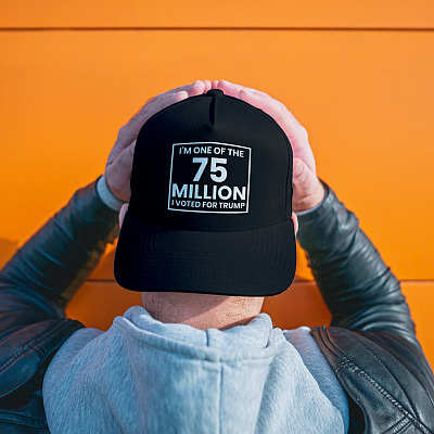 Alternative view of I'm One of the 75 Million I Voted for Trump Pro Trump Supporter Twill Cap - High-Profile Snapback Hat - Trucker Hat