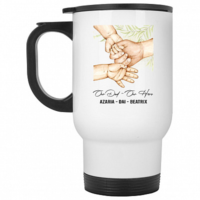 14 oz. White Travel Mug