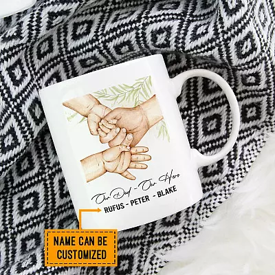 Personalized Our Dad Our Hero Father and Children Ceramic Coffee Mug - Water Bottle